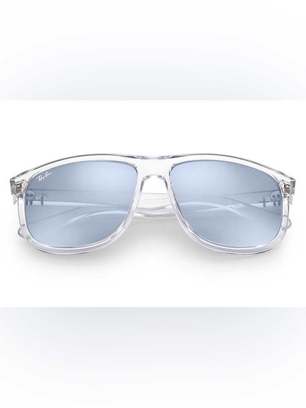 Ray-Ban Clear Frame Sunglasses with Light Blue Lenses